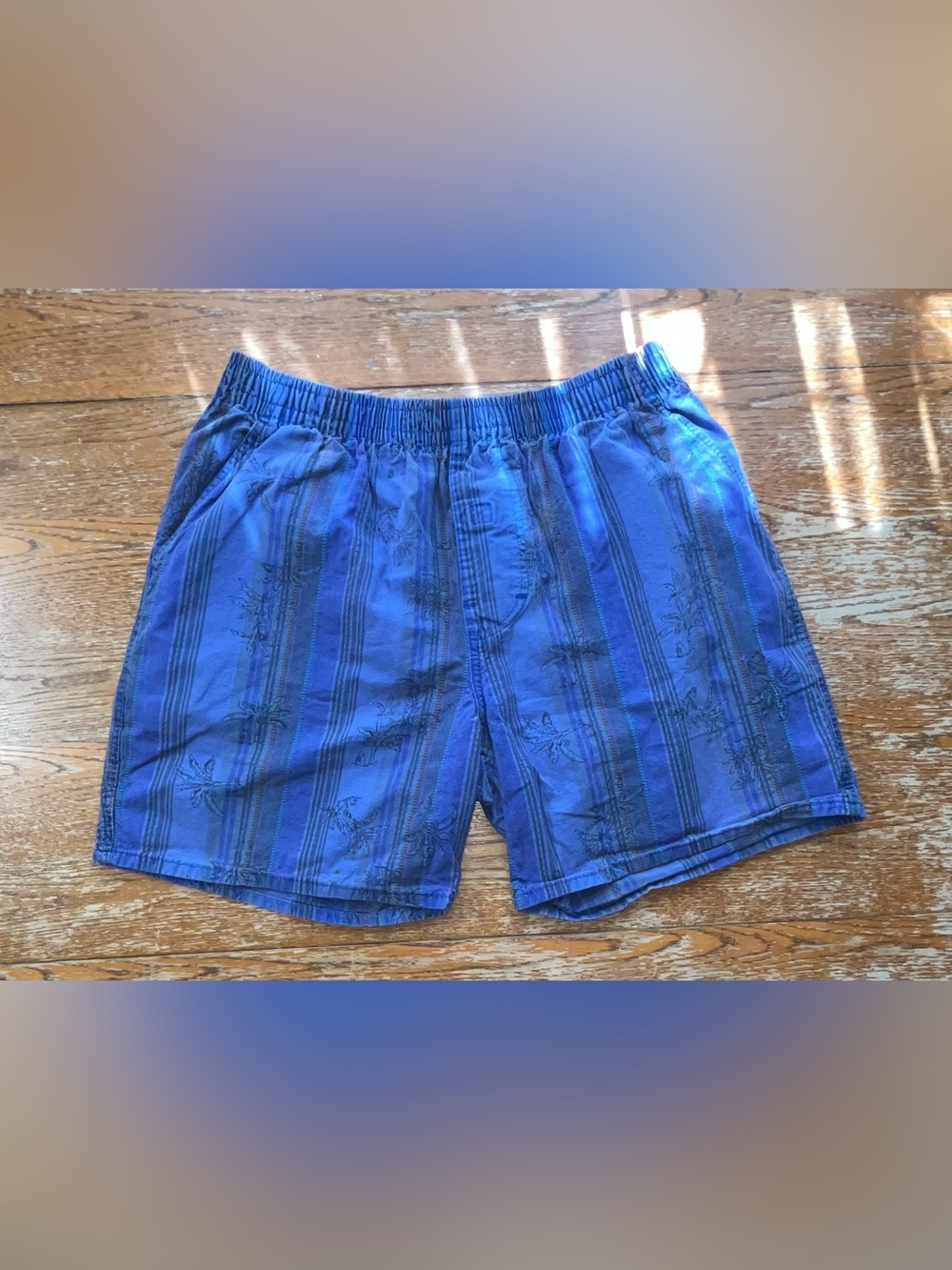 Vintage 80's Ocean Pacific OP Shorts Navy Blue Pattern Surf Skate Men's